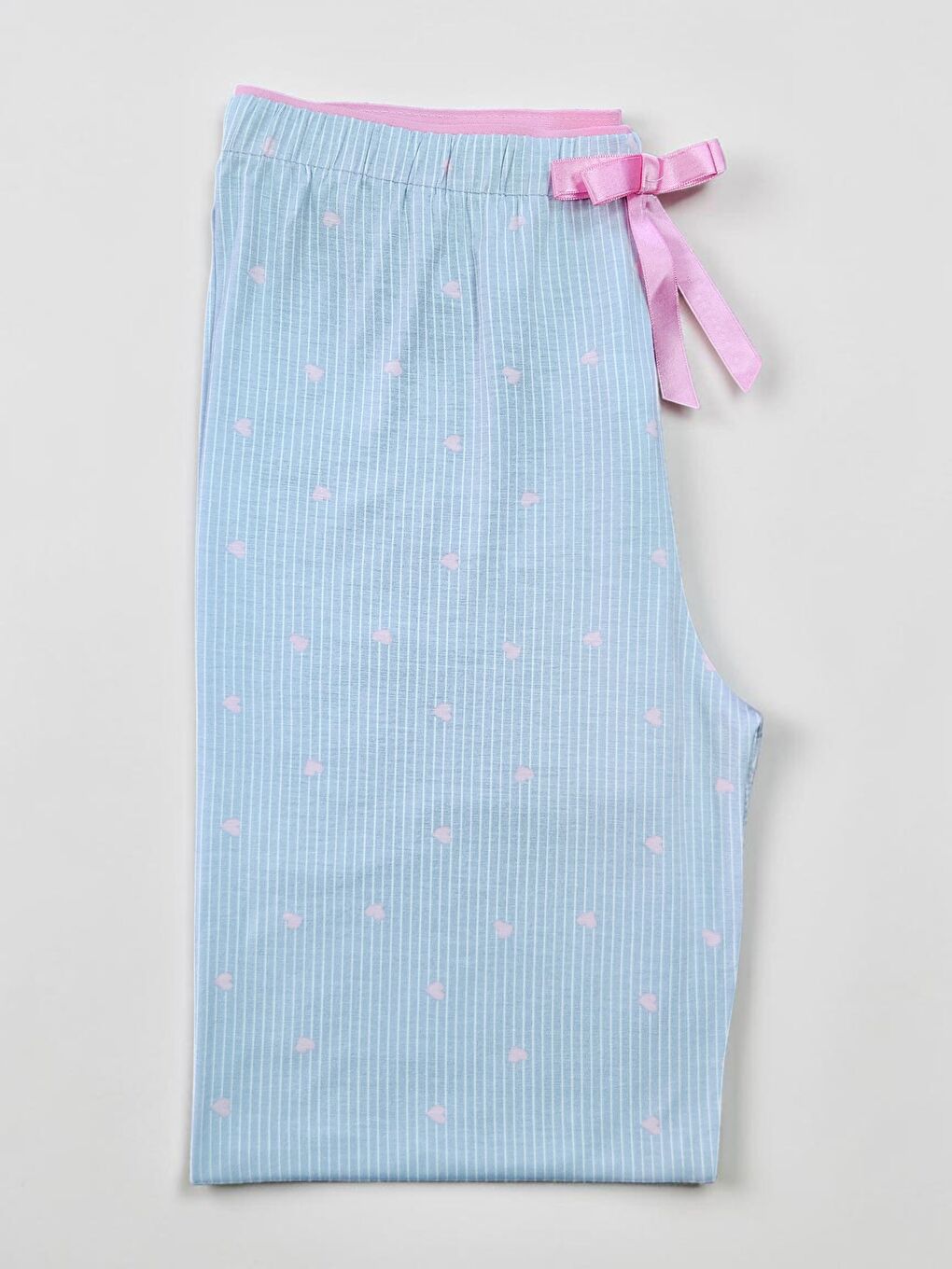 Mavi Kadın Desenli Viskon Düz Paça Pijama Altı-2