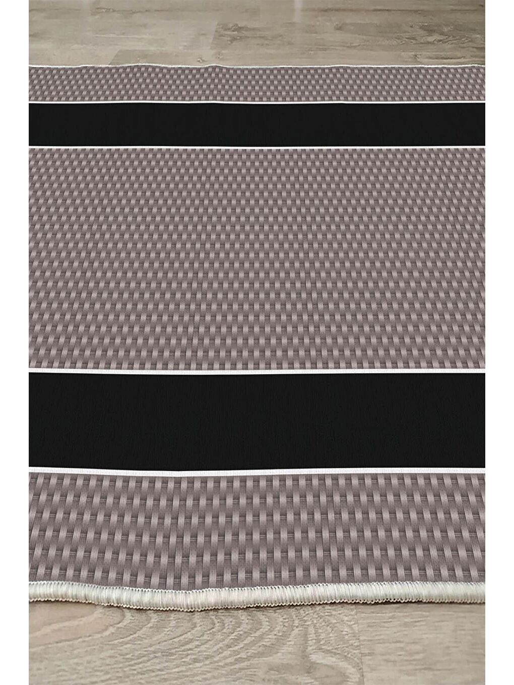 Gri Pamuk Taban, Yıkanabilir, Kaydırmaz Taban, Modern Halı  180 x 280 cm-5