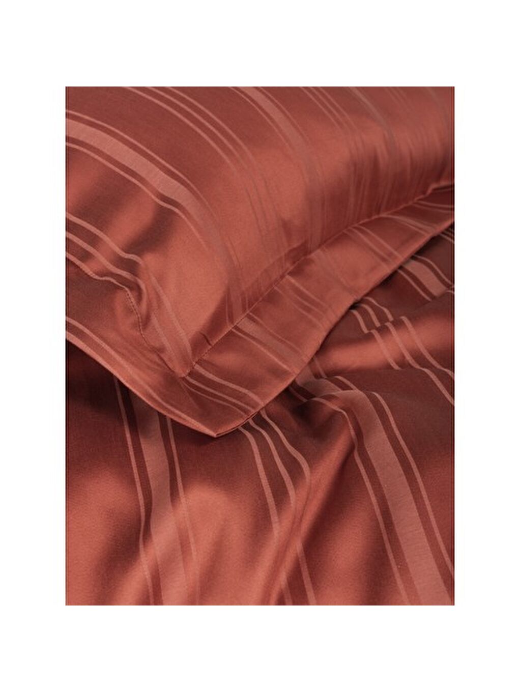 Karışık Pamuk Box Bambu Çift Kişilik Nevresim Takımı Kiremit-2