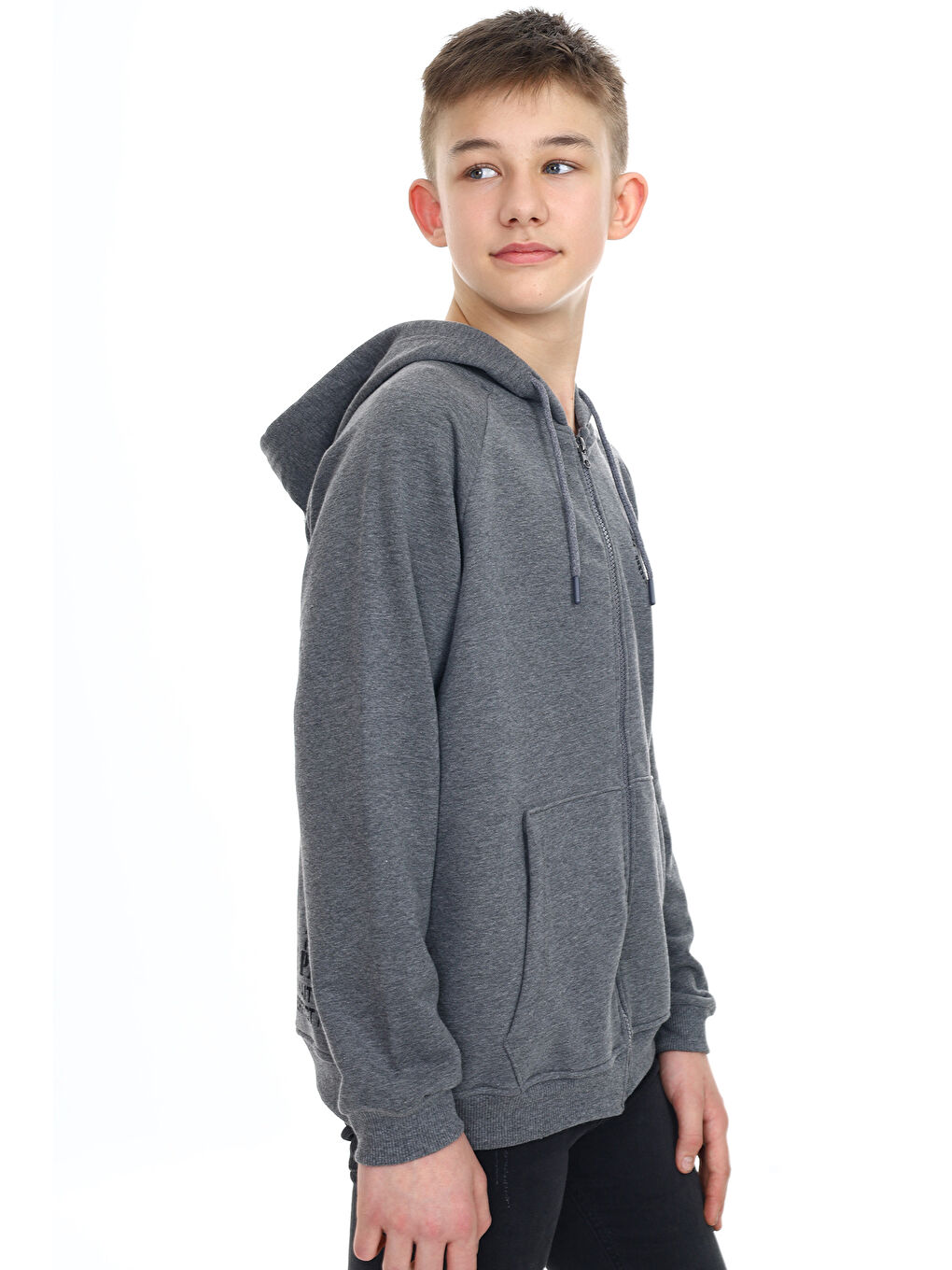 Antrasit Erkek Çocuk Baskılı Hırka-2