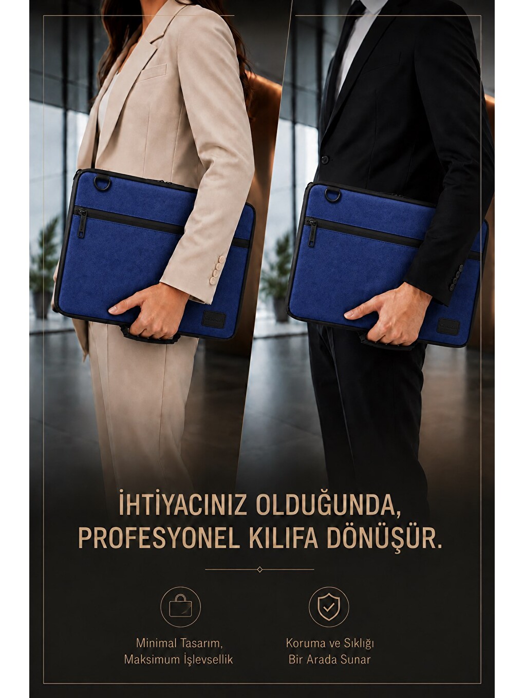 Xyz 3in1 Serisi Xyz141 13,14 İnch Uyumlu Tablet, Laptop El Ve Omuz Çantası - Lacivert-4