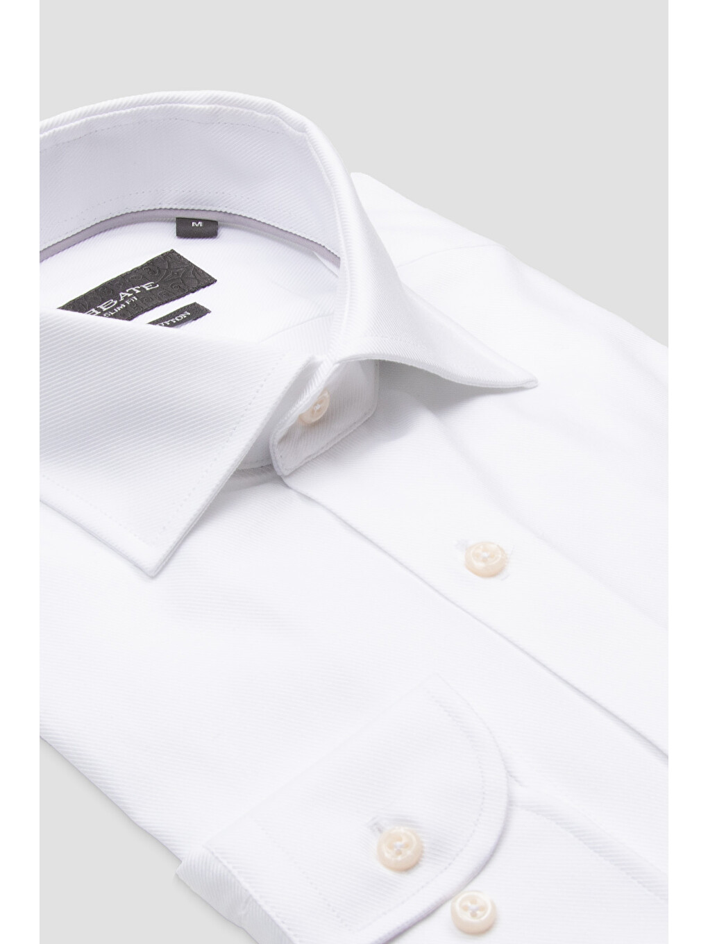 Marco Twill Pamuklu Slim Fit Beyaz Klasik Yaka Erkek Düz Gömlek-1