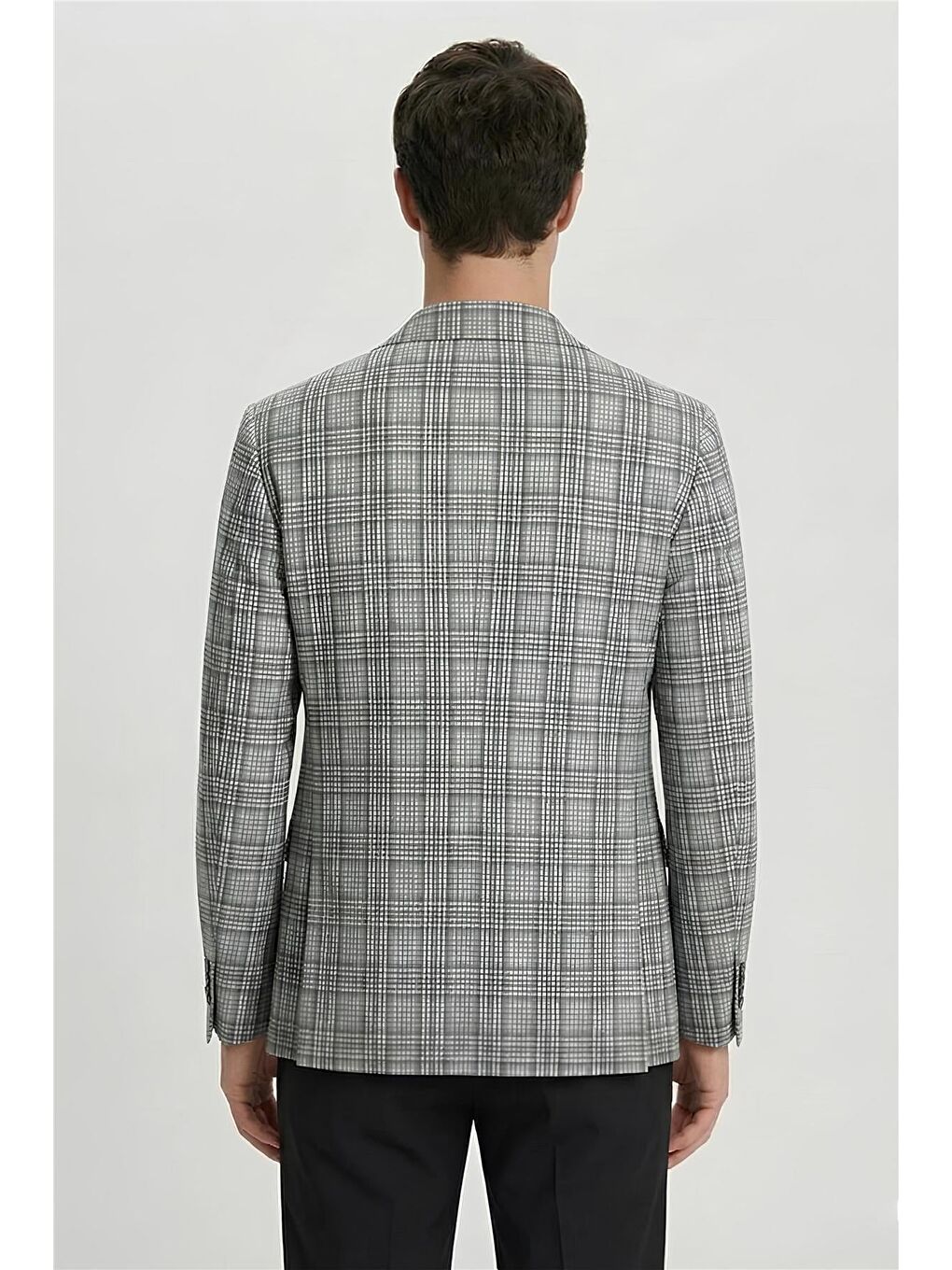 Giotelli Yeşil Ekose Mono Yaka Comfort Kalıp 6 Drop Kemerli Bel Astarsız Erkek Ceket-3