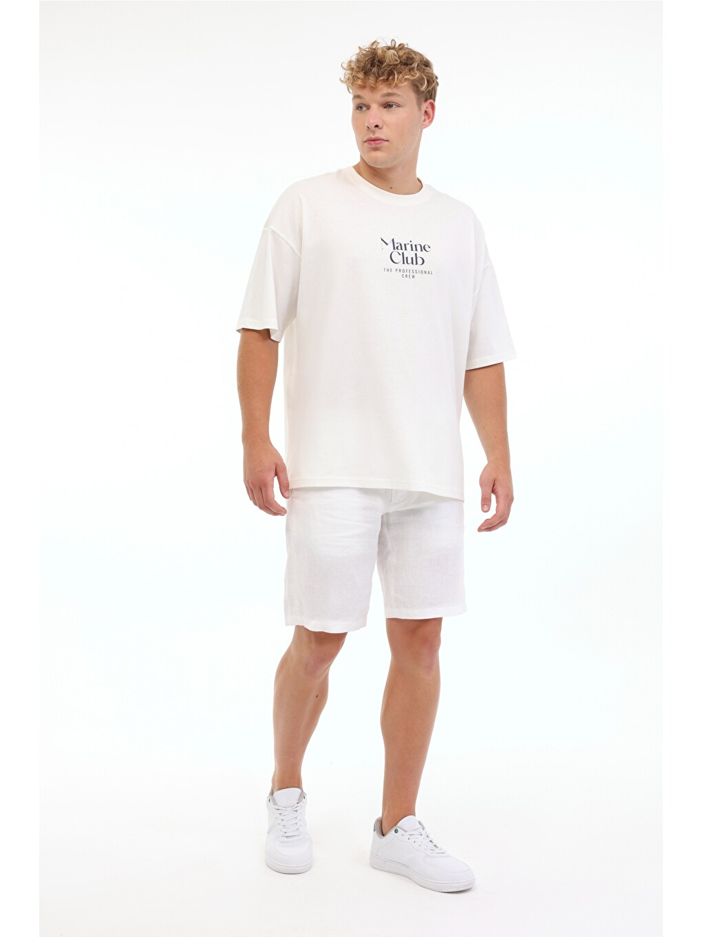 Beyaz Erkek Kısa Kol T-shirt-2