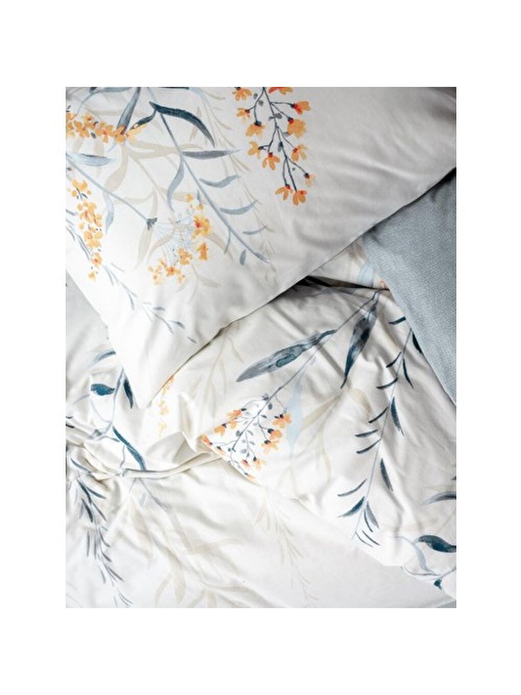 Karışık Pamuk Box Modeline Çift Kişilik Nevresim Takımı Hiedra indigo-1