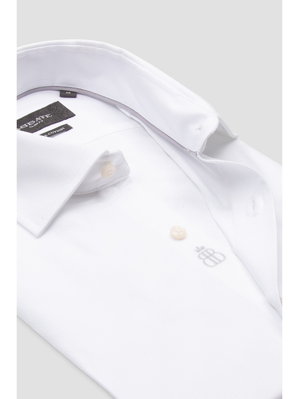Marco Twill Pamuklu Slim Fit Beyaz Klasik Yaka Erkek Düz Gömlek-4