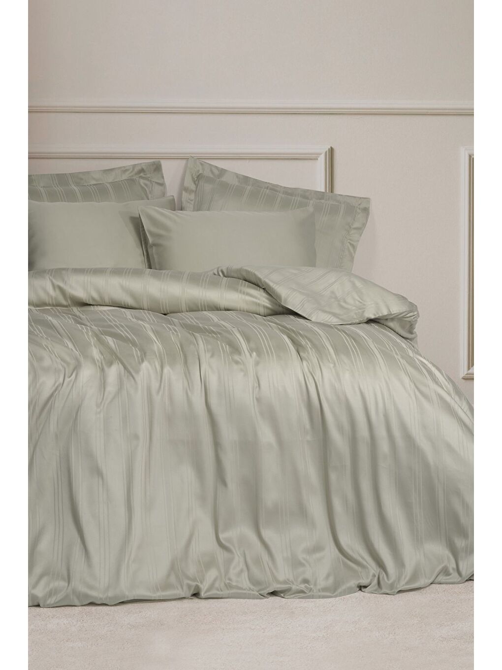 Karışık Pamuk Box Bambu Çift Kişilik Nevresim Takımı Bej