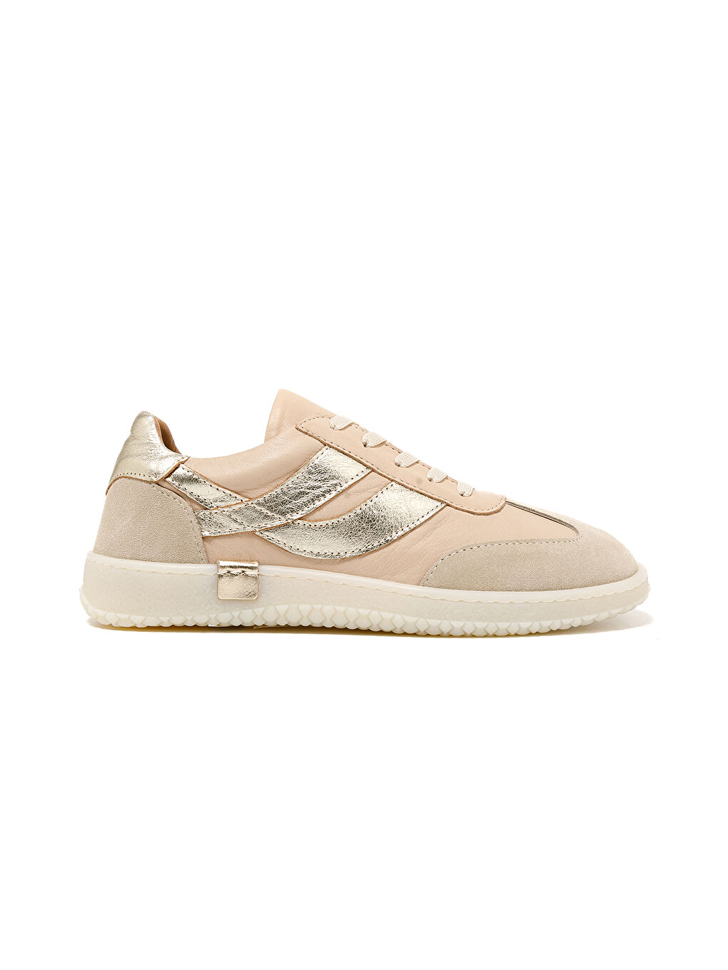 Kadın Sneaker ( Günlük) RC-25Y-055-M2004 Bej Süet-Beyaz Cilt-Gold
