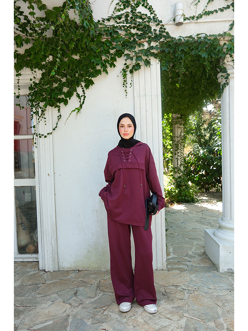 Kadın Kordonlu Takım Bordo