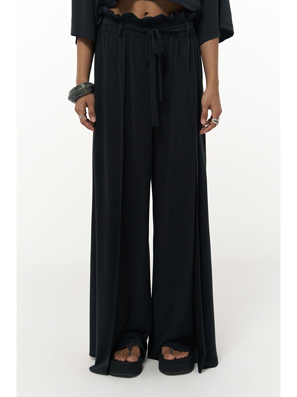 Nell Siyah Crop T-Shirt Pantolon Takım-6