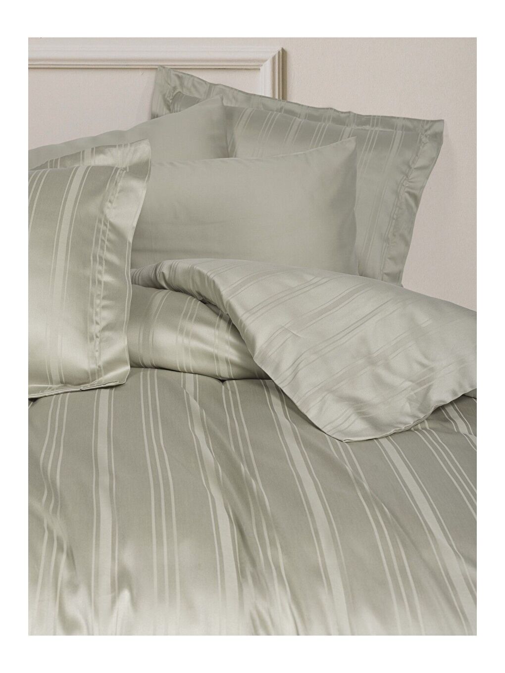 Karışık Pamuk Box Bambu Çift Kişilik Nevresim Takımı Bej-1