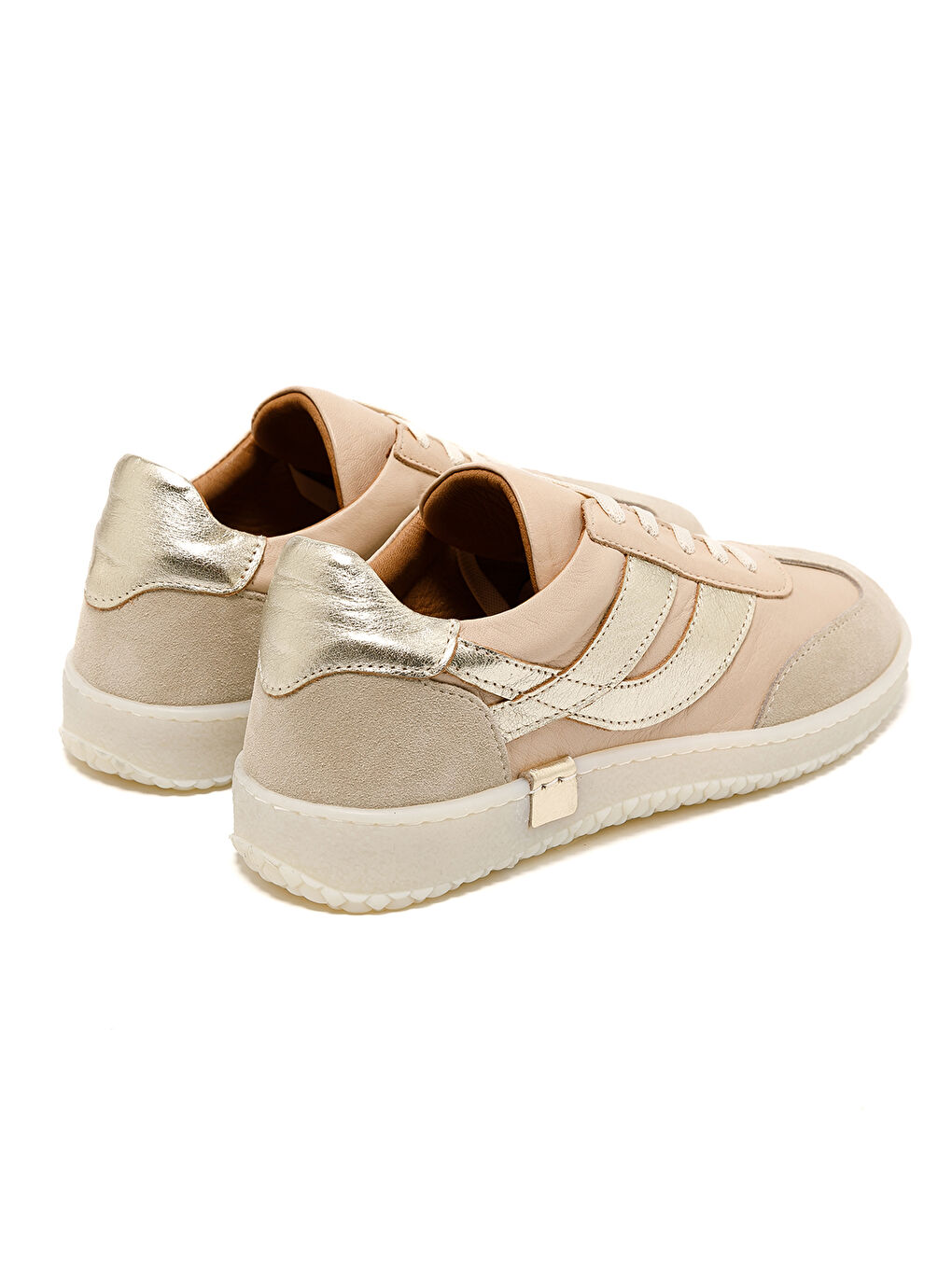 Kadın Sneaker ( Günlük) RC-25Y-055-M2004 Bej Süet-Beyaz Cilt-Gold-4