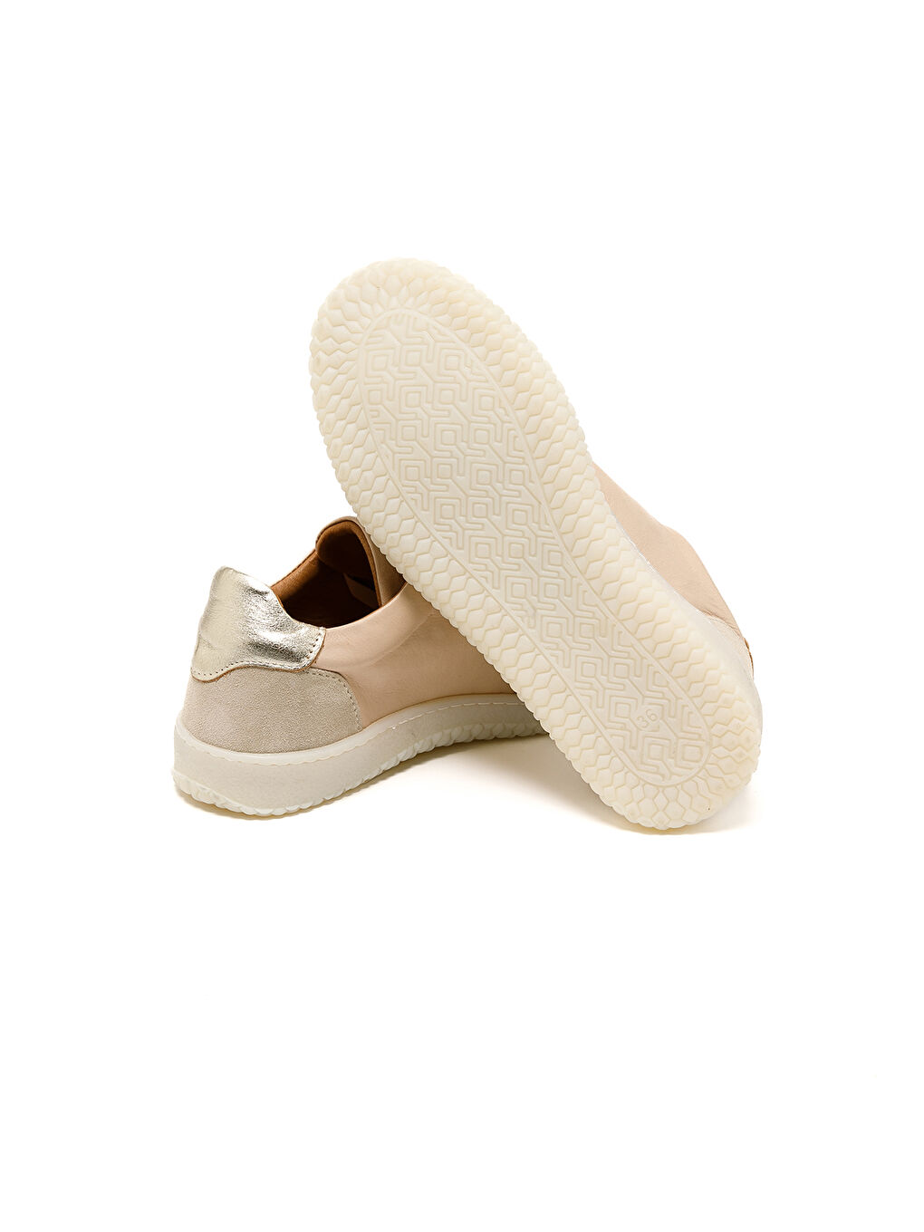 Kadın Sneaker ( Günlük) RC-25Y-055-M2004 Bej Süet-Beyaz Cilt-Gold-5