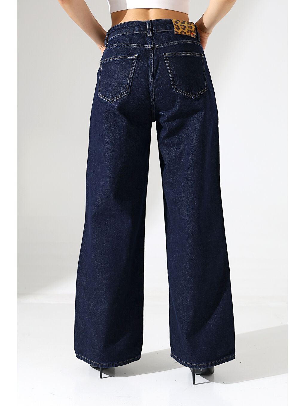 Lacivert Kadın Koyu Mavi Palazzo Jean-4