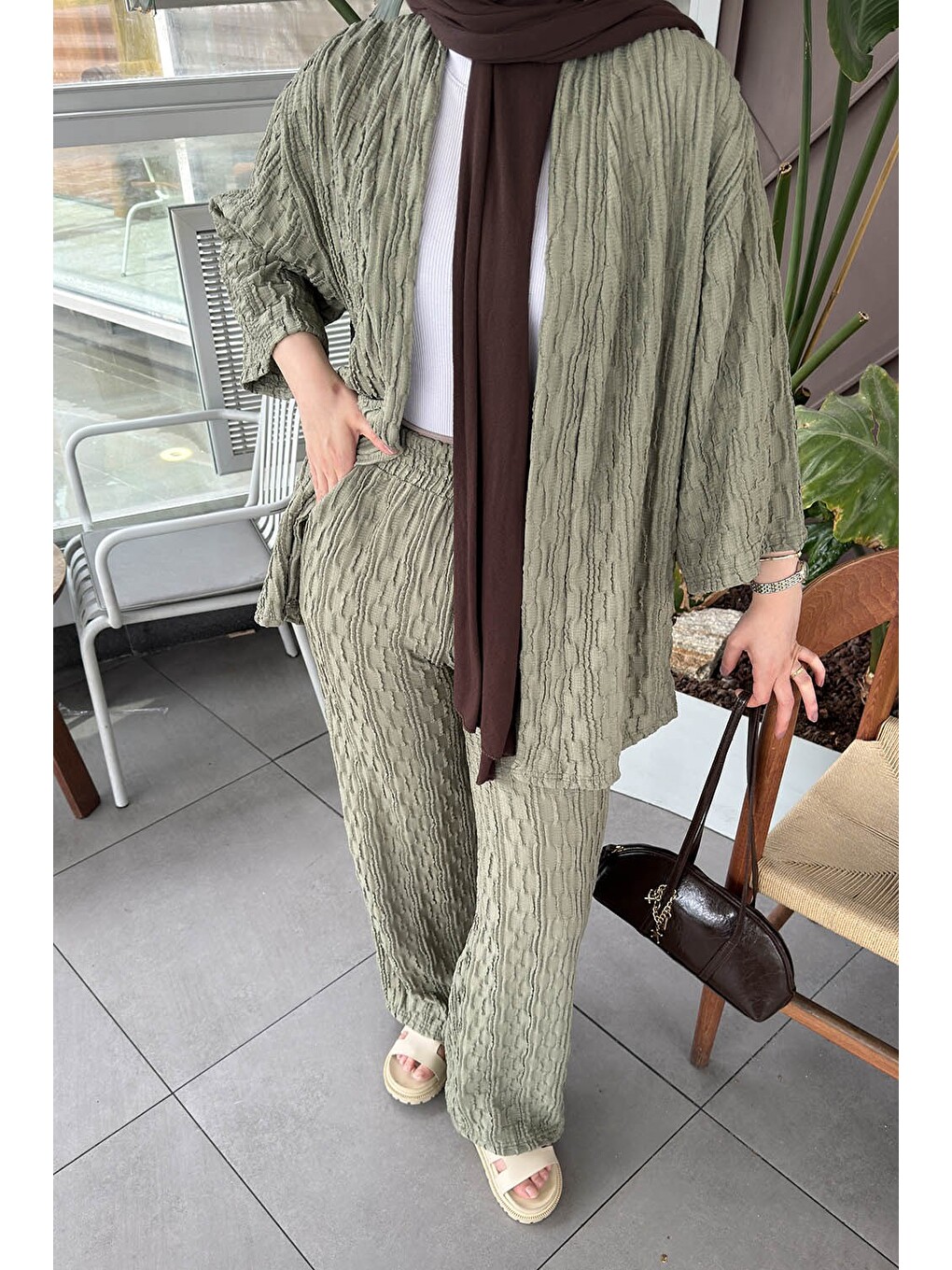 Raşel Kimono Takım Çağla Yeşili-2