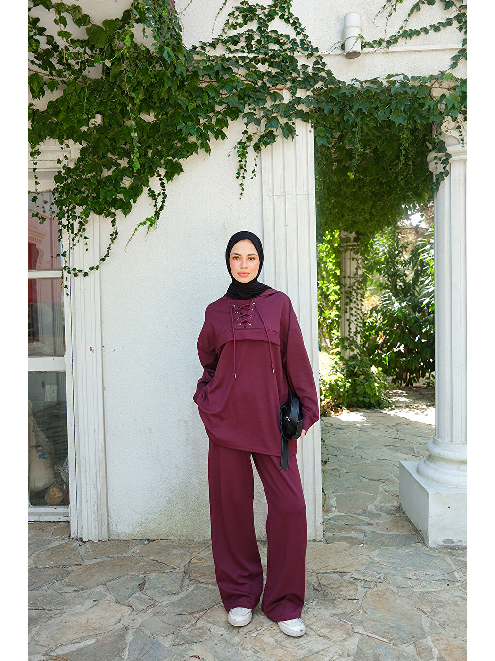 Kadın Kordonlu Takım Bordo-2