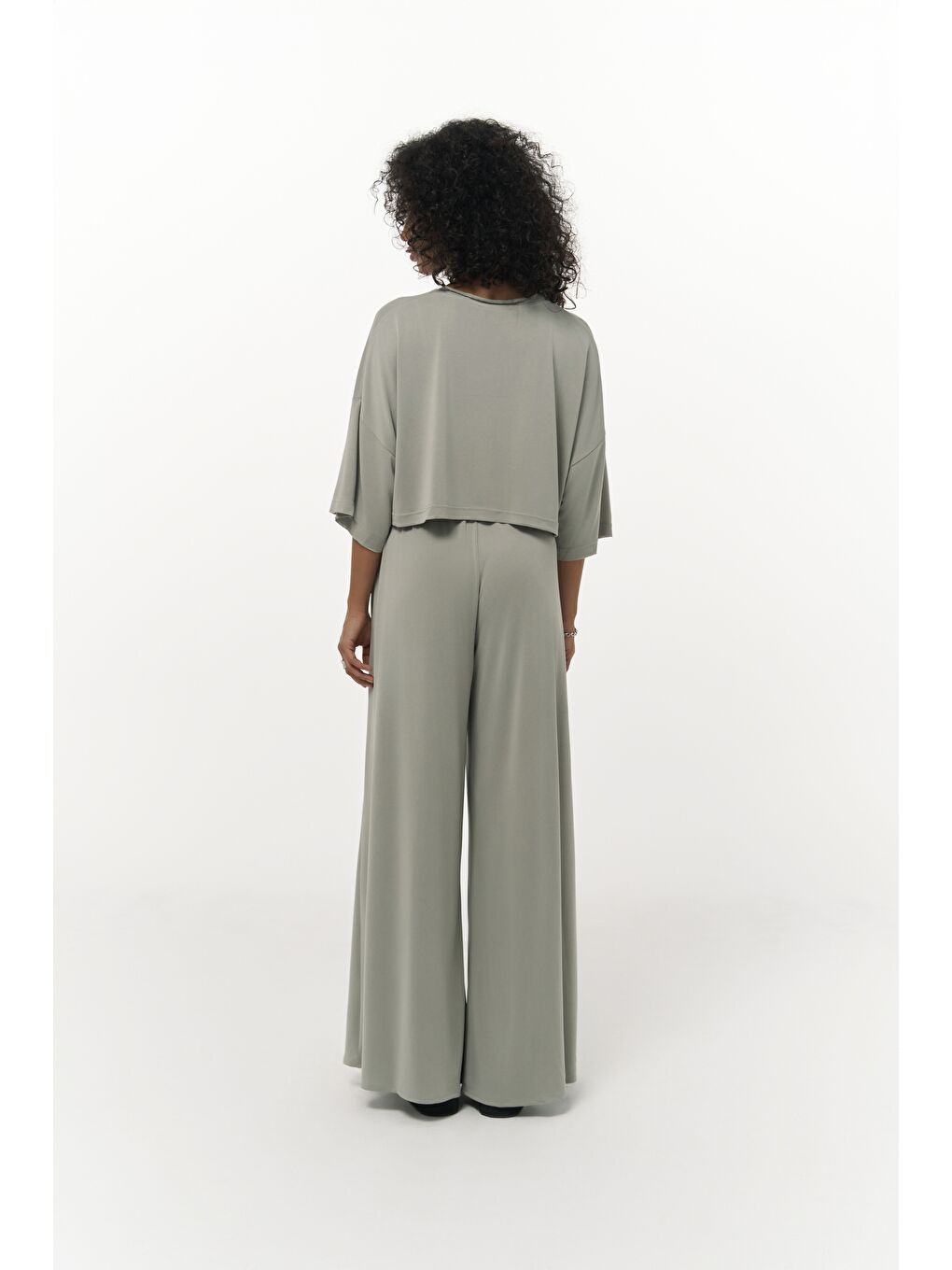 Yeşil Nell Mint Crop T-Shirt Pantolon Takım-4