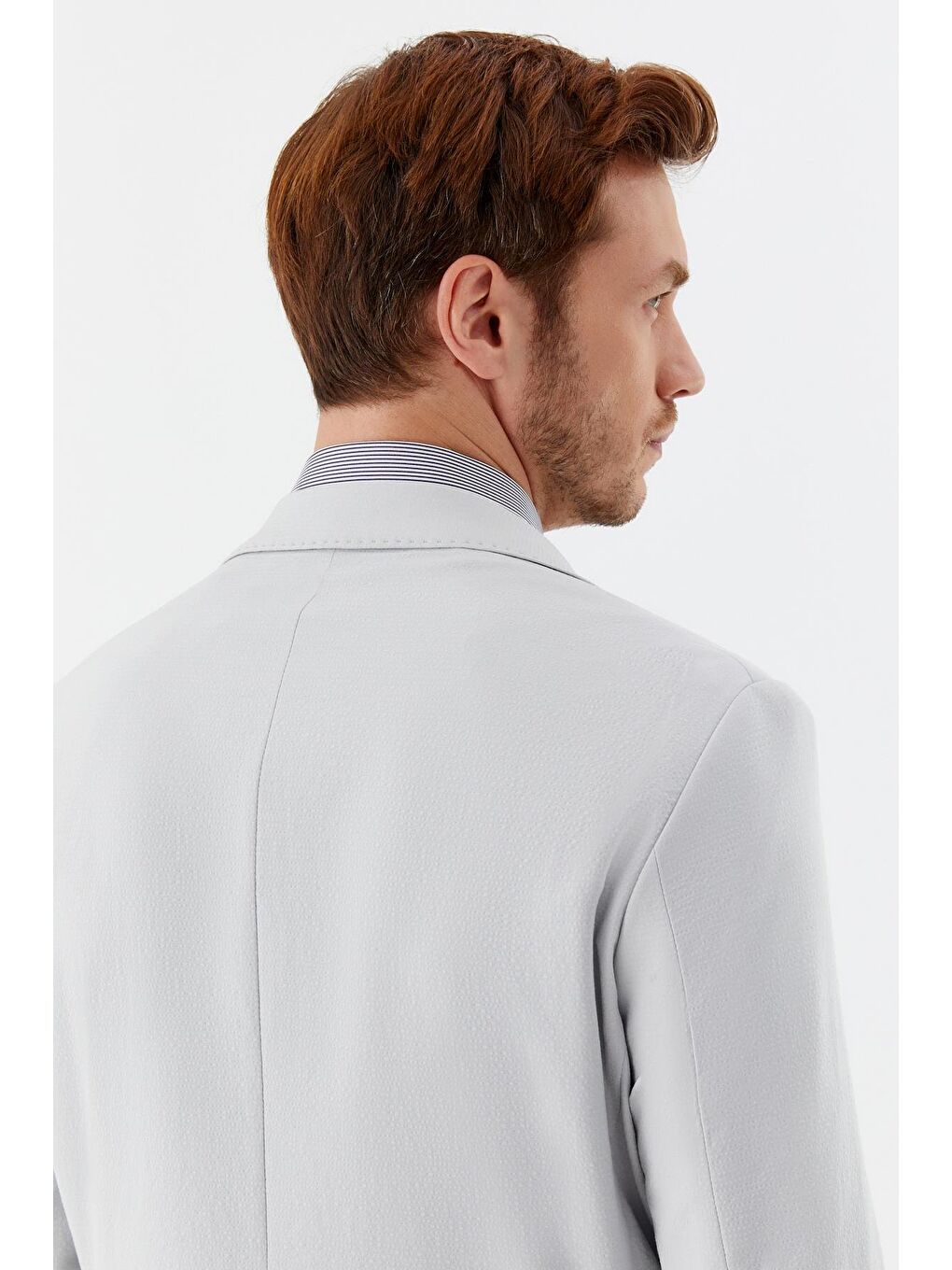 Mono Yaka Blazer Erkek Ceket Gri-5