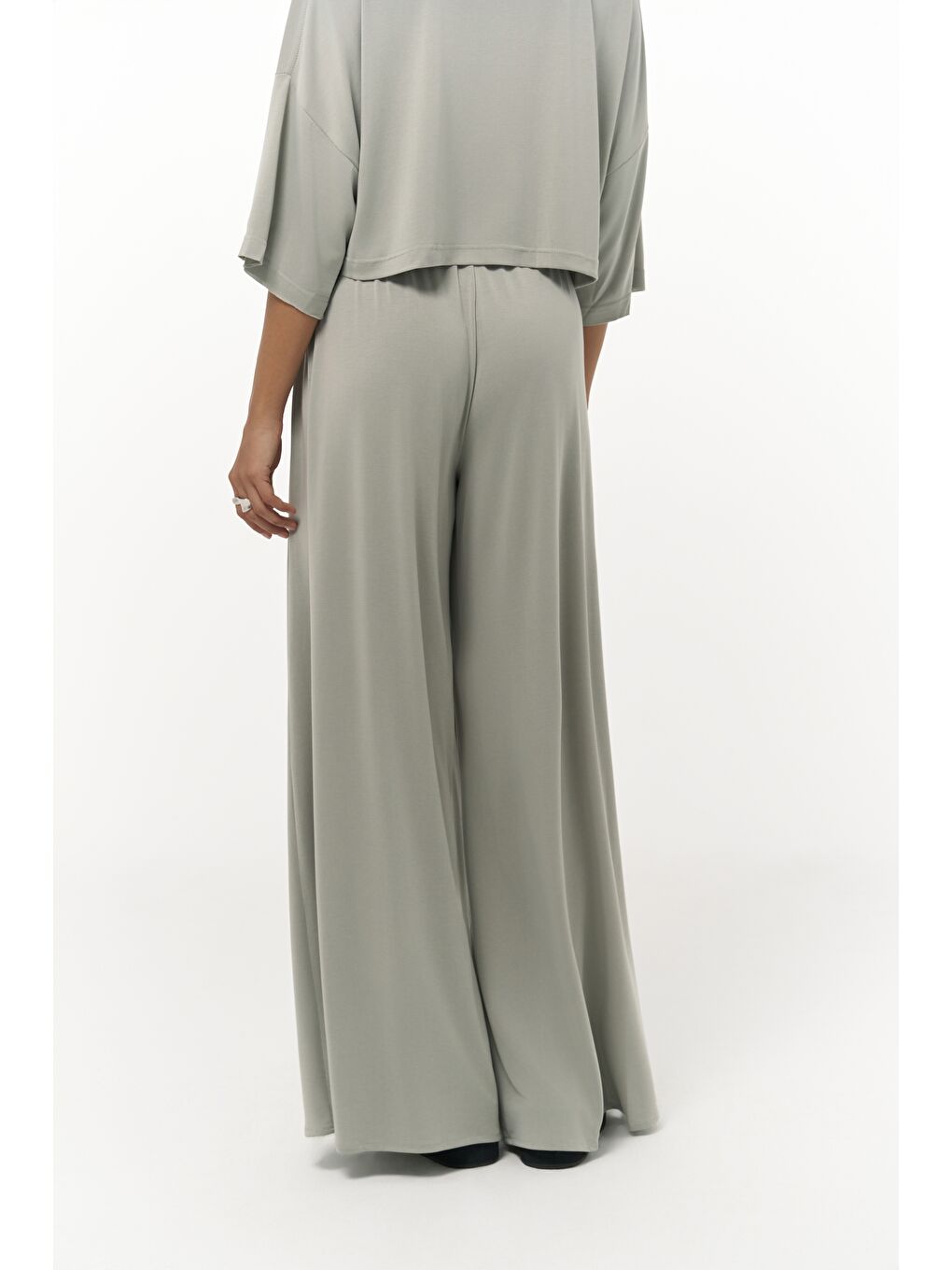 Yeşil Nell Mint Crop T-Shirt Pantolon Takım-7