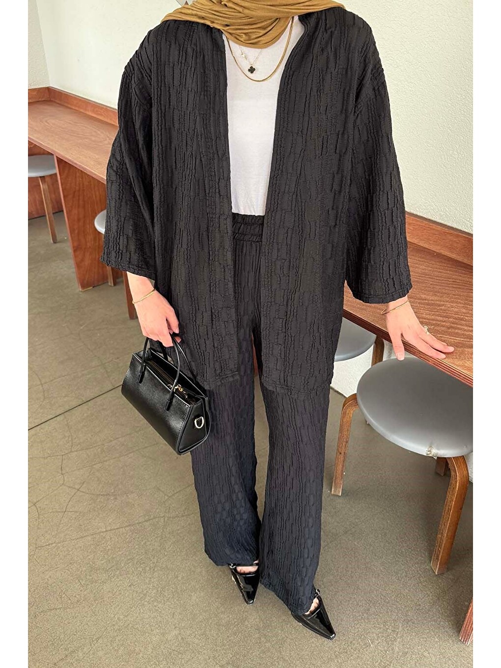 Raşel Kimono Takım Siyah-2