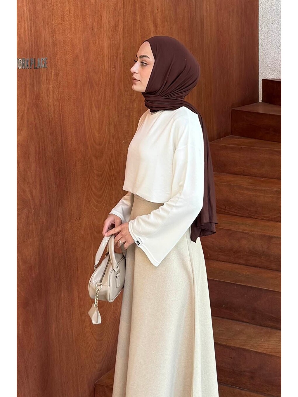 Kol Armalı Sweatshirt Beyaz-1