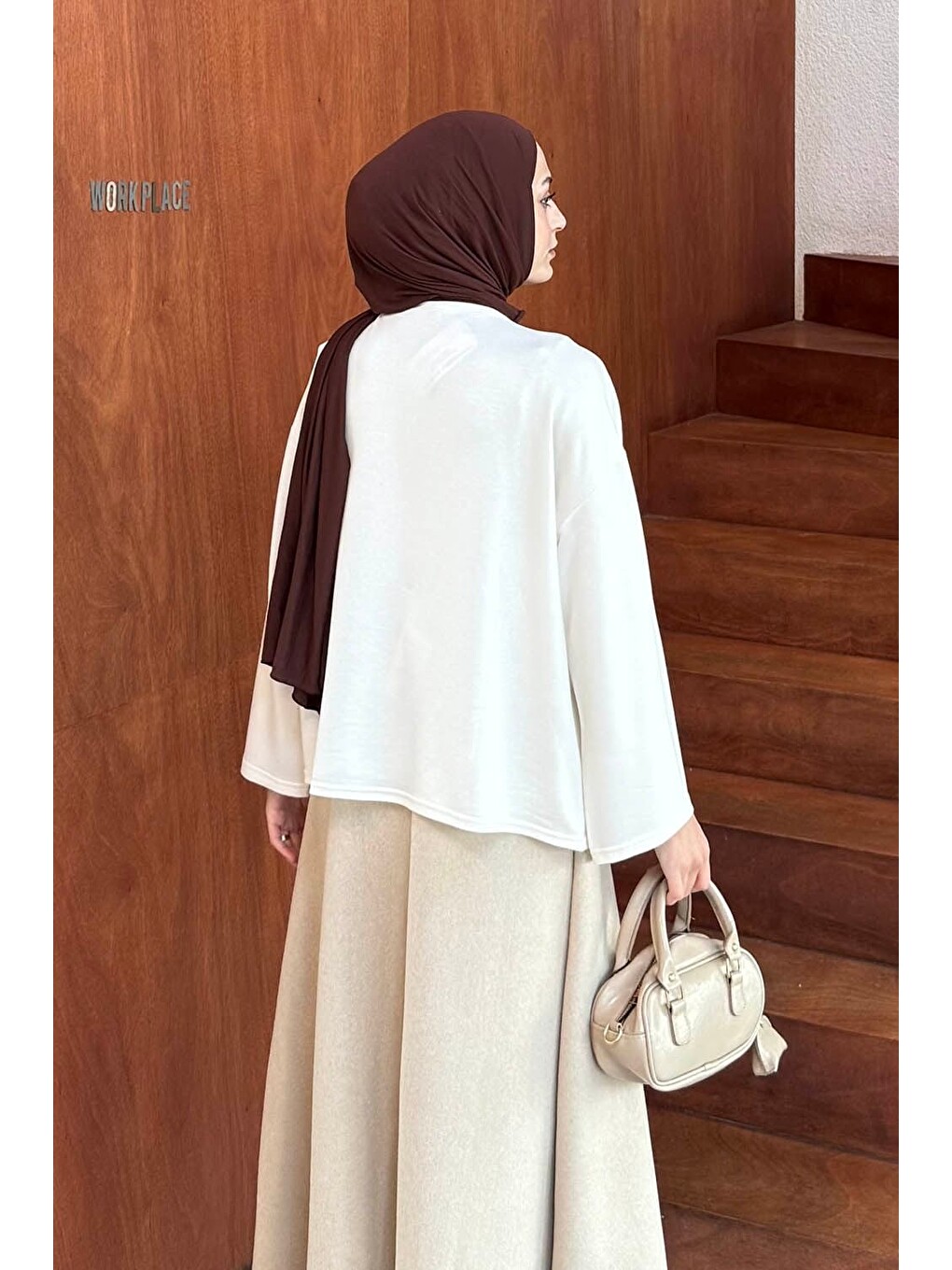 Kol Armalı Sweatshirt Beyaz-3