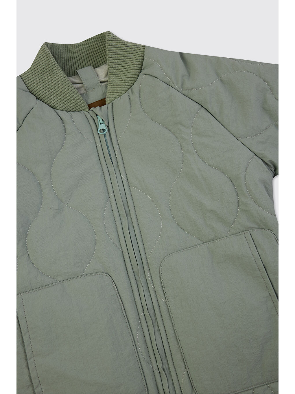 Kız Çocuk Yeşil Kapitone Mont-2