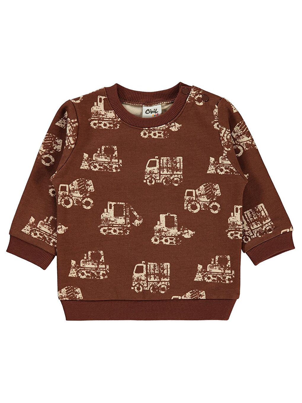 Civil Kahverengi Baby Erkek Bebek Sweatshirt 6-18 Ay Kahve