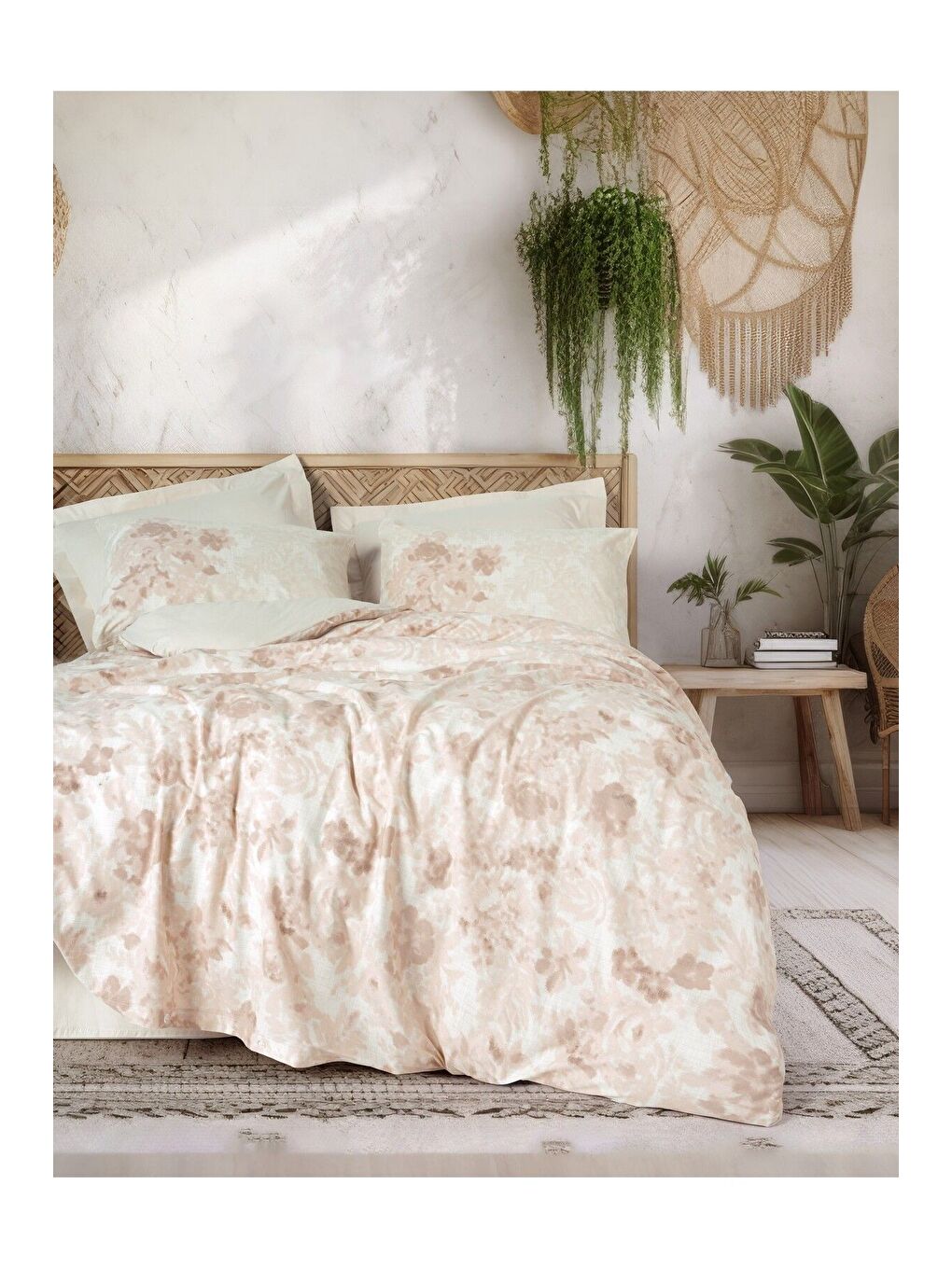 Karışık Pamuk Box Dual Çift Kişilik Nevresim Takimi Vestige Bej