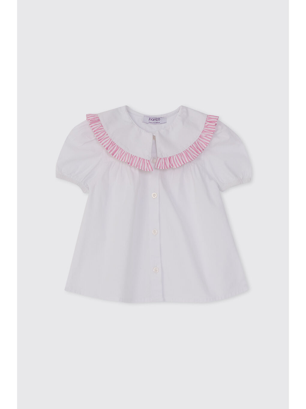 Kız Bebek Geniş Yakalı Beyaz Gömlek