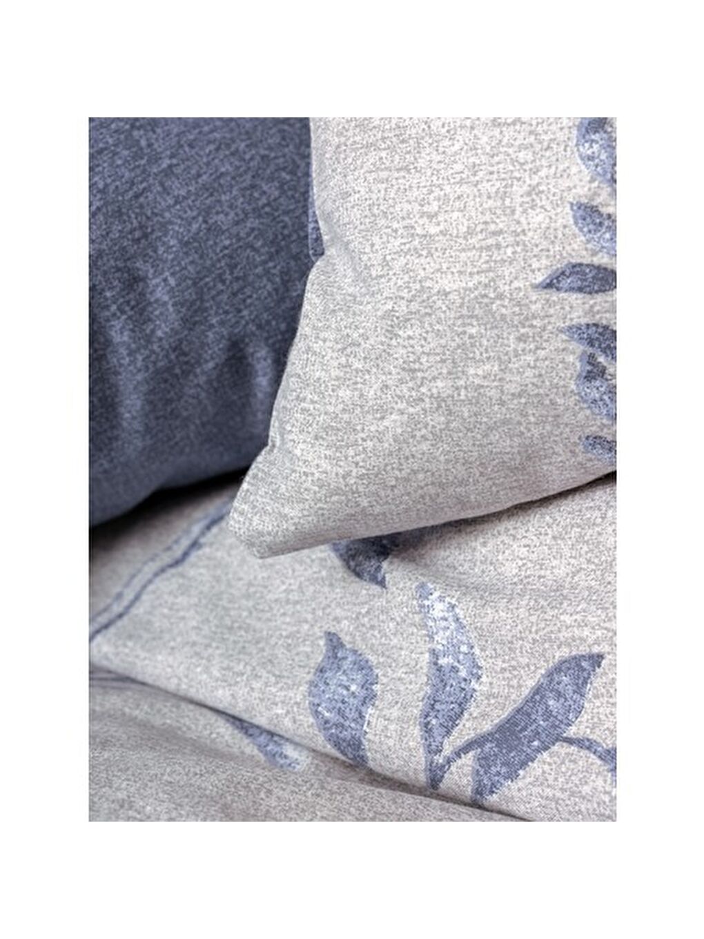 Karışık Pamuk Box Modeline Çift Kişilik Nevresim Takımı Nitsa Lacivert-1