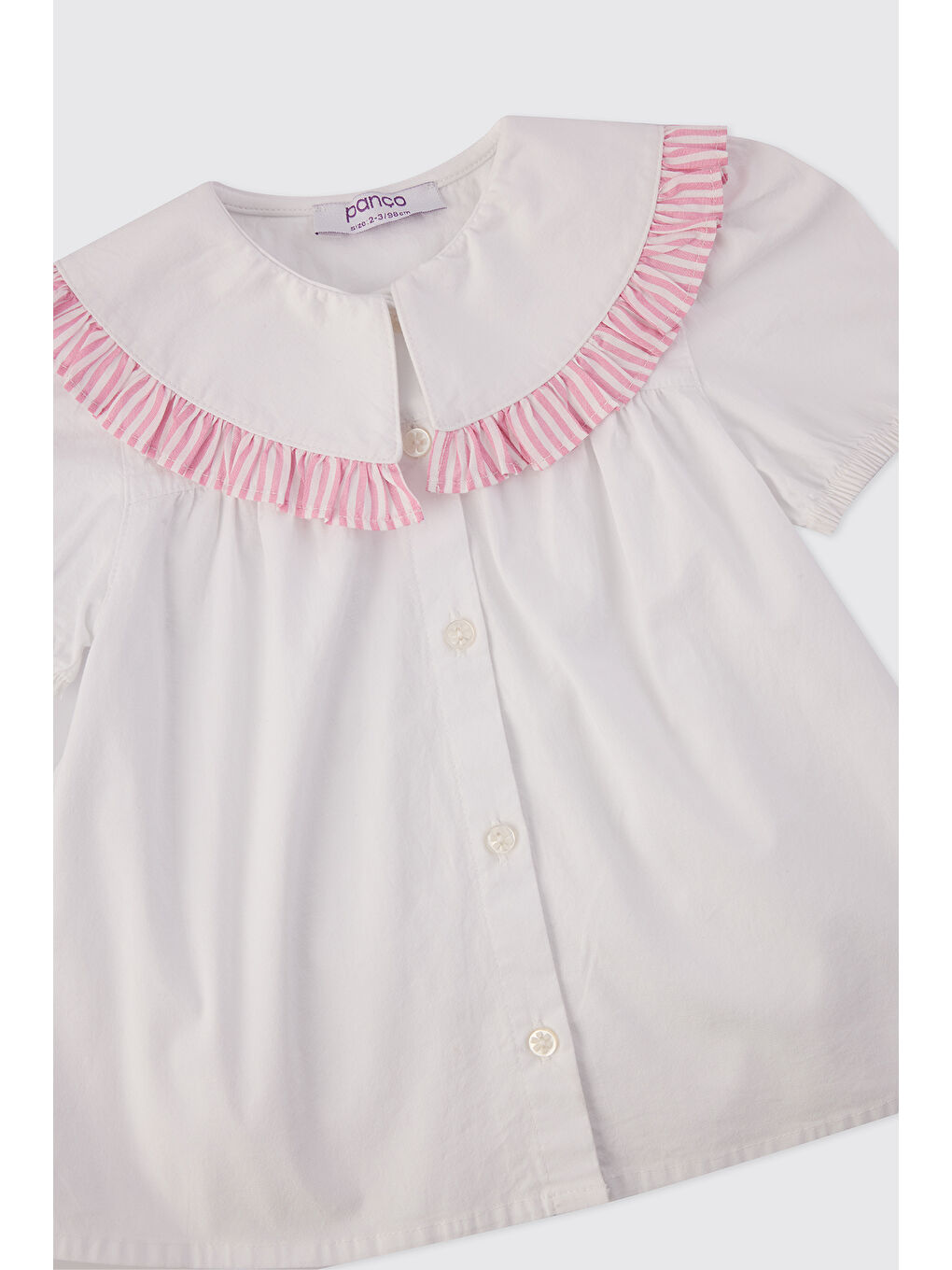Kız Bebek Geniş Yakalı Beyaz Gömlek-2