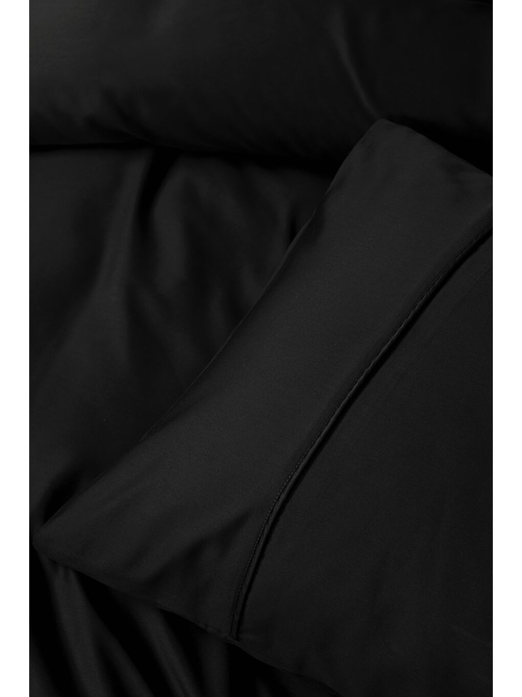 Karışık Pamuk Box Silky Saten Çift Kişilik Nevresim Takımı Siyah-2