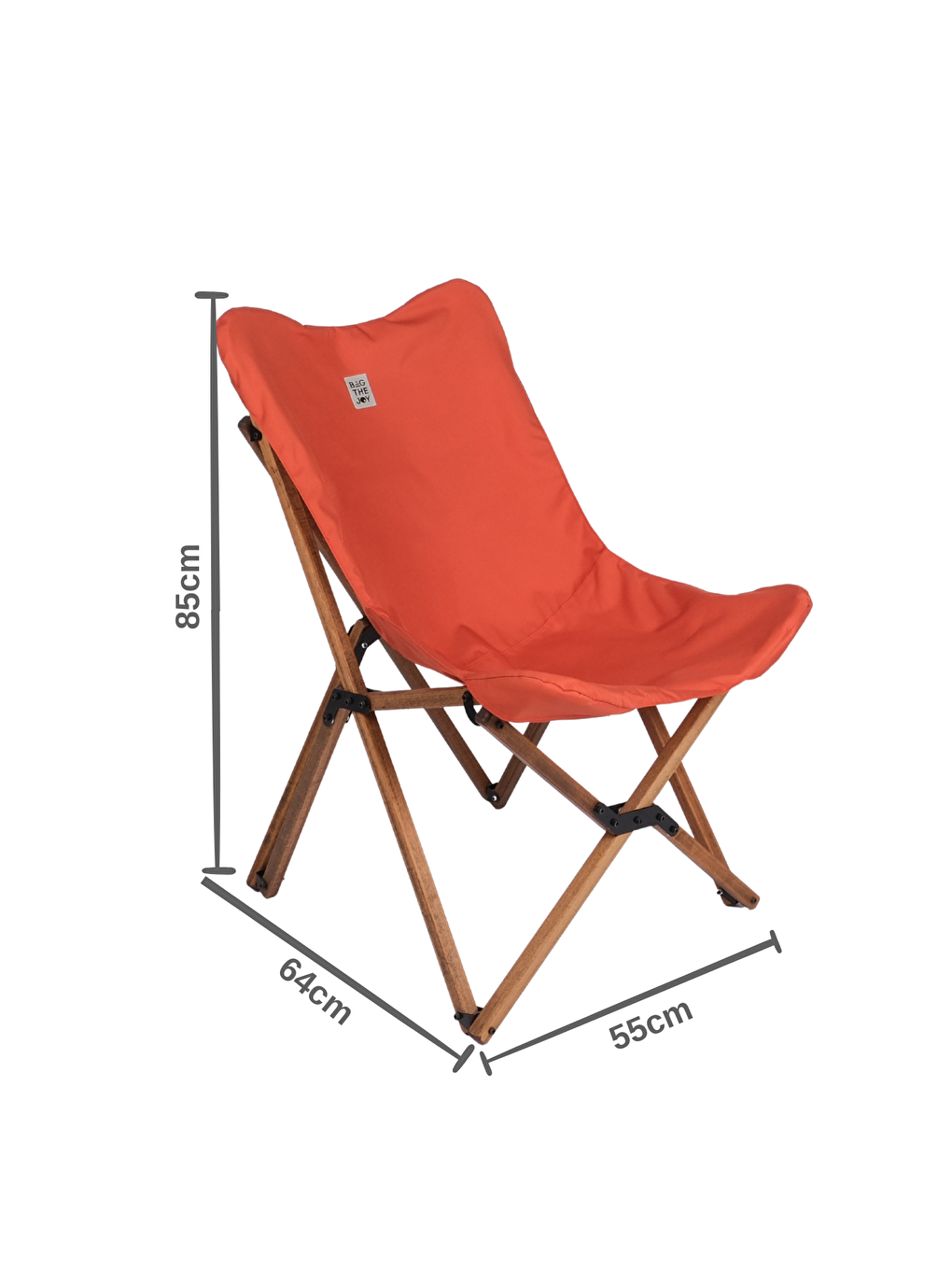 Kahverengi İskelet –Kiremit Kılıf Ahşap Katlanır Kamp & Bahçe Sandalyesi-1