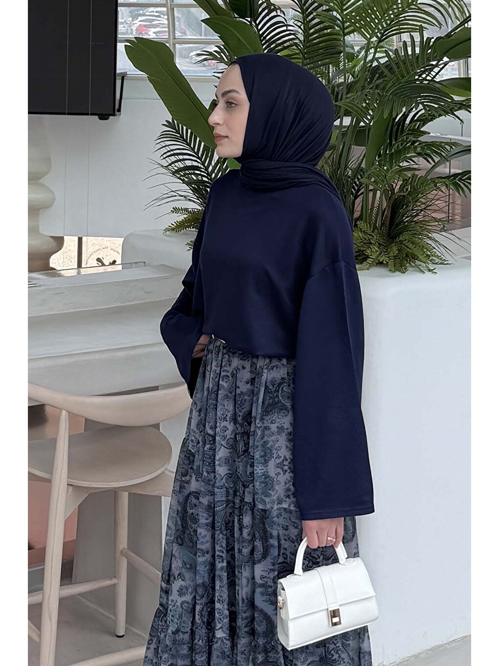 Kol Armalı Sweatshirt Lacivert-1