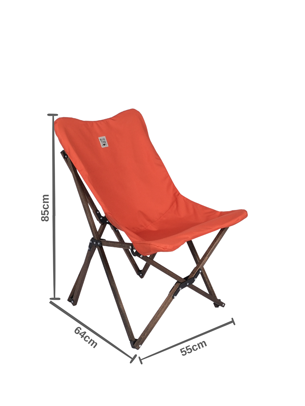 Kahverengi Antrasit İskelet –Kiremit Kılıf Ahşap Katlanır Kamp & Bahçe Sandalyesi-1