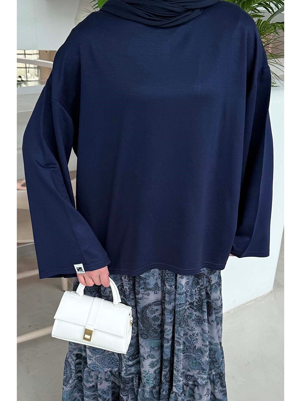 Kol Armalı Sweatshirt Lacivert-2