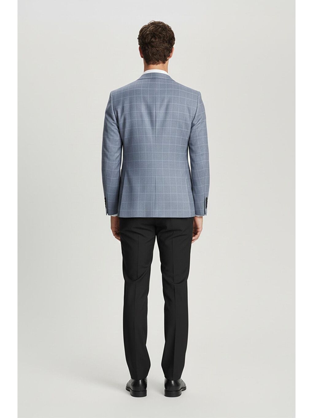 Mavi Regular Fit Pamuklu Mono Yaka Ekose Desenli Ceket-4