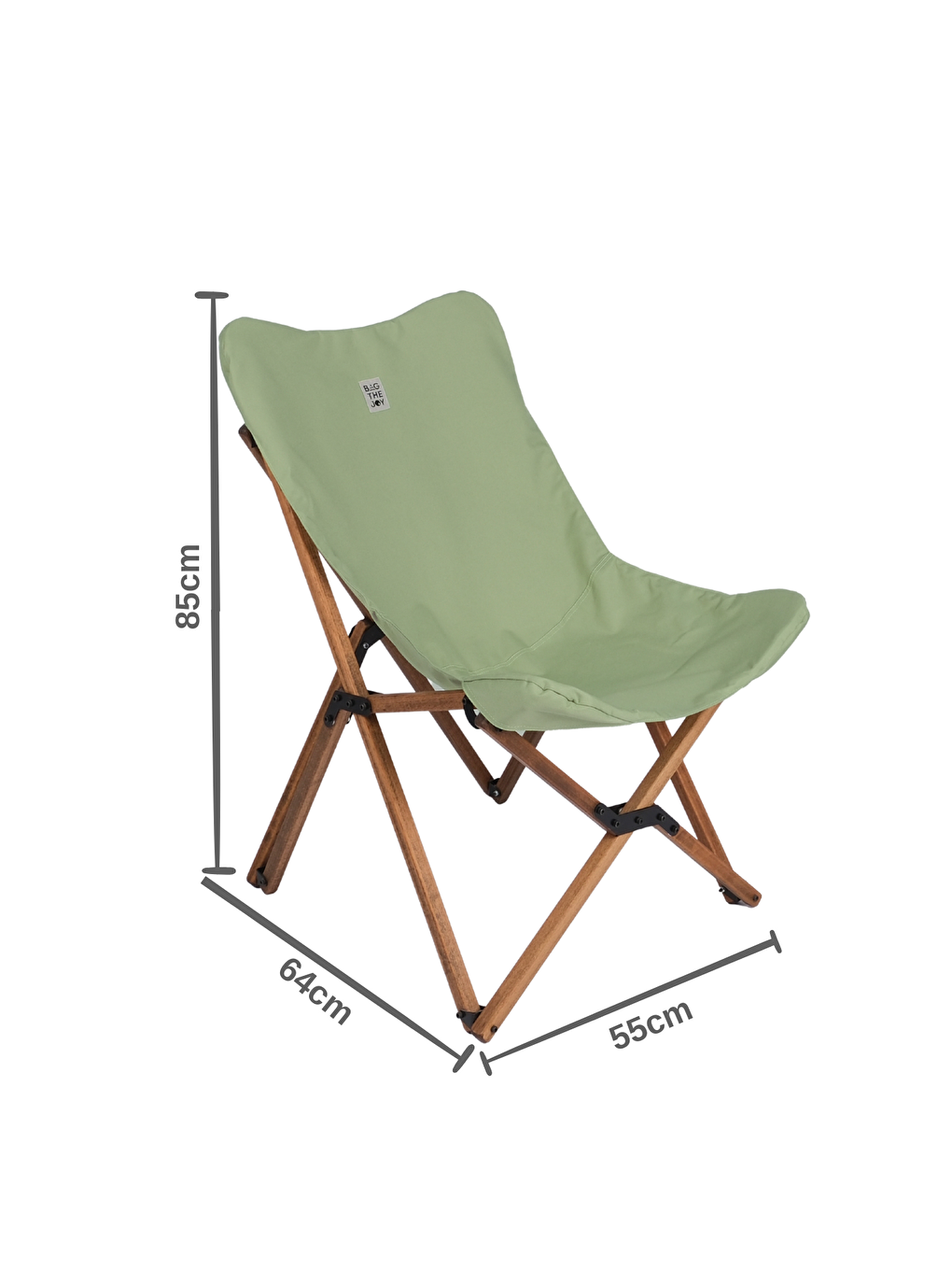 Turkuaz Kahverengi İskelet – Su Yeşili Kılıf Ahşap Katlanır Kamp & Bahçe Sandalyesi-1