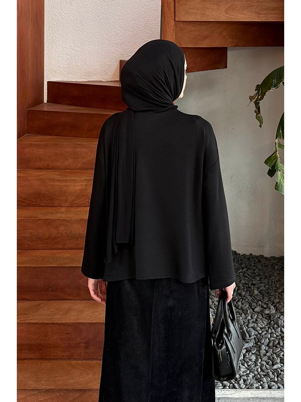 Kol Armalı Sweatshirt Siyah-3
