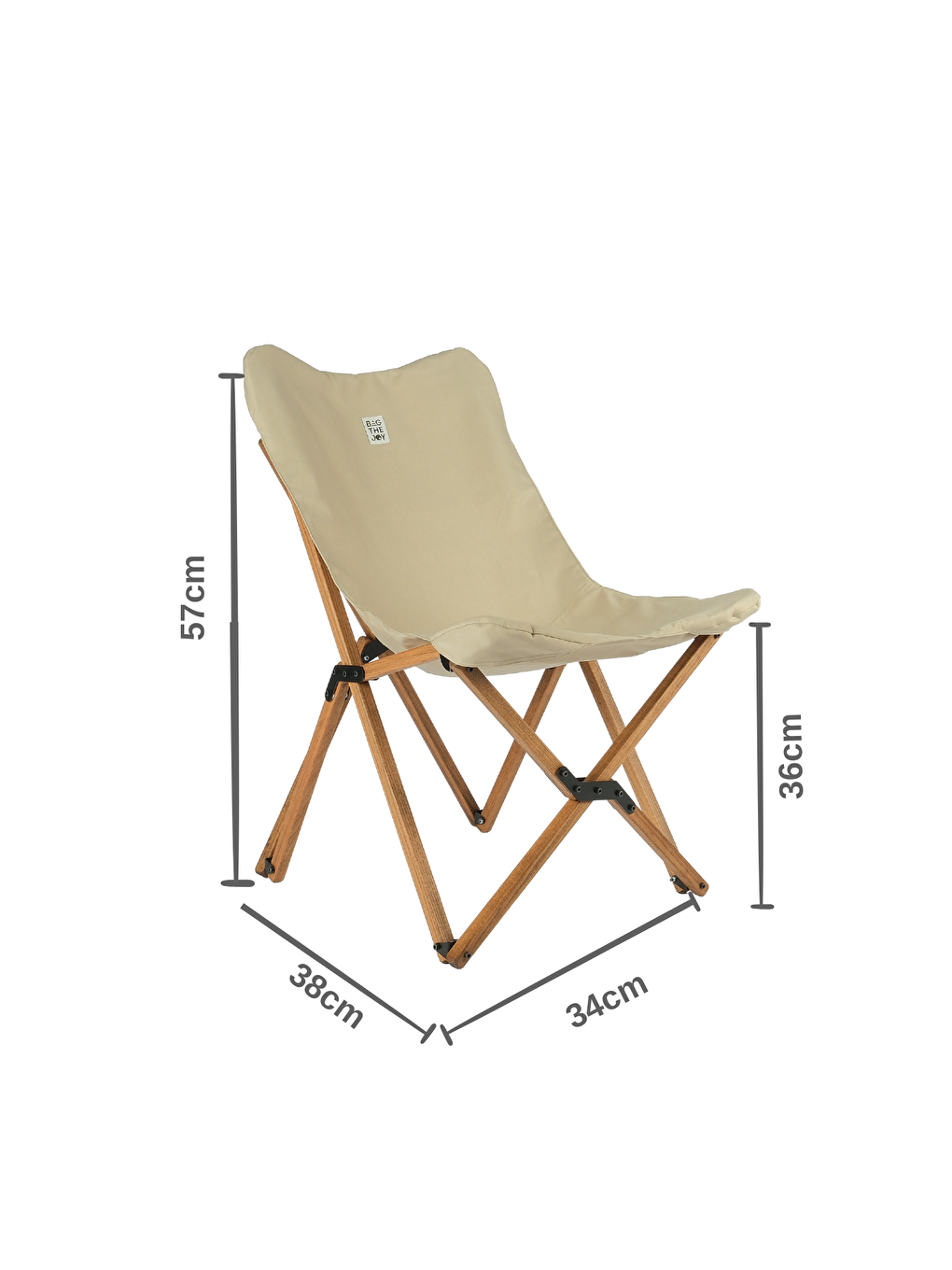 Kıds Katlanır Ahşap Kamp Bahçe Sandalyesi Kahverengi İskelet Yeşil Kılıf-1