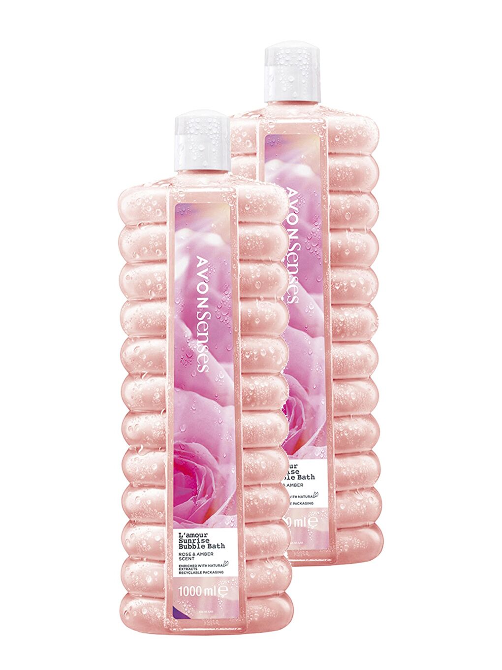 AVON Renksiz L'Amour Sunrise Gül ve Kehribar Kokulu Banyo Köpüğü 1 Lt. İkili Set