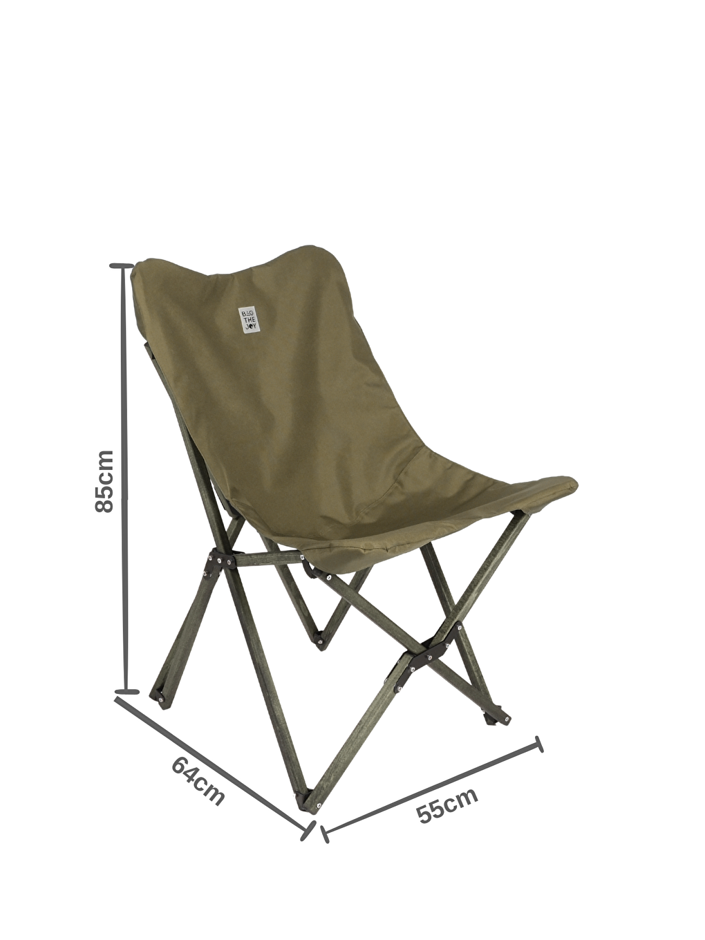 Antrasit İskelet –Haki Kılıf Ahşap Katlanır Kamp & Bahçe Sandalyesi-1