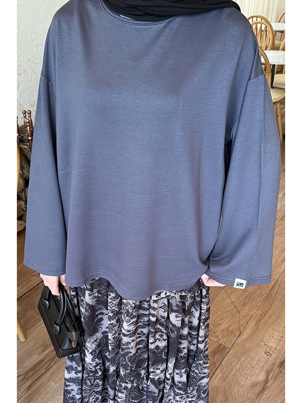 Kol Armalı Sweatshirt Antrasit-2