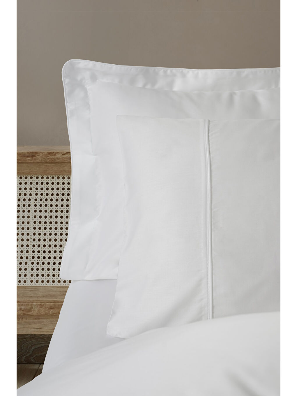 Karışık Pamuk Box Silky Saten Çift Kişilik Nevresim Takımı Beyaz-3