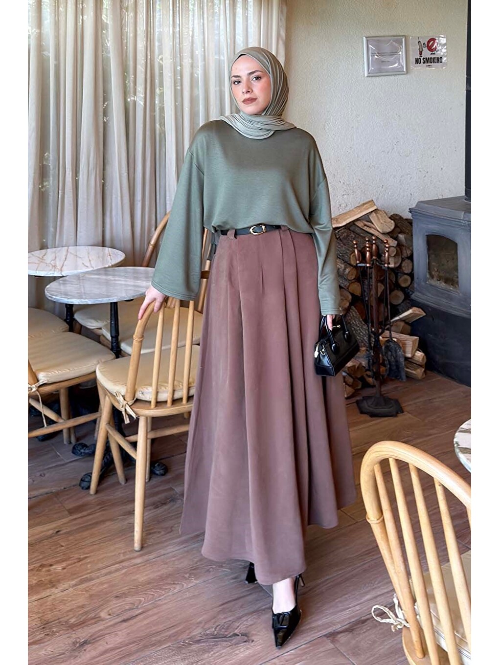 Kol Armalı Sweatshirt Haki