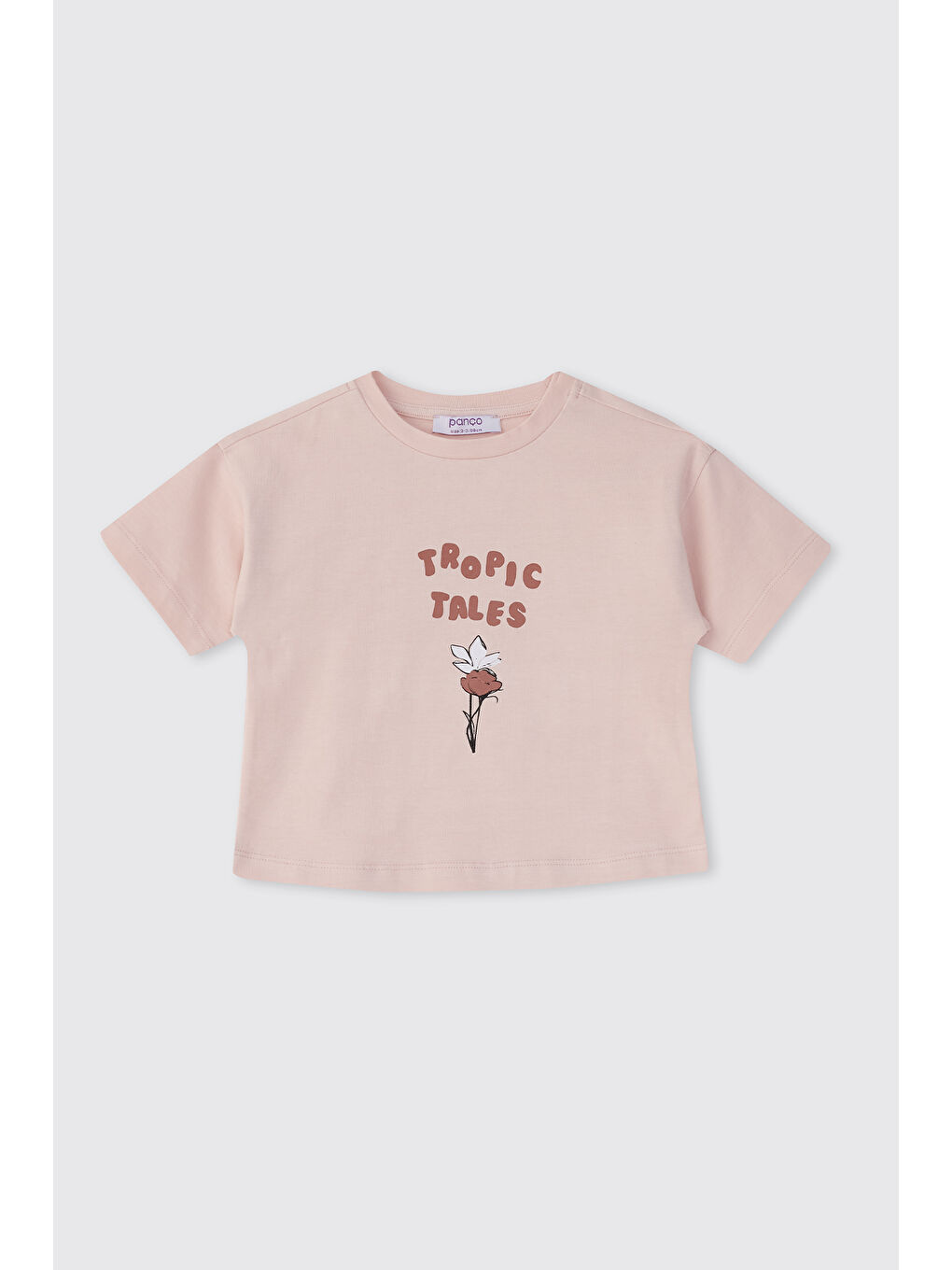 Kız Bebek Baskılı Kısa Kollu Pembe Tişört