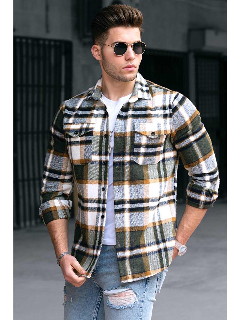 Ekoseli Haki Oduncu Gömlek 4921