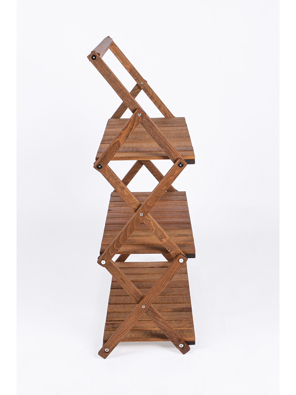 Ahşap Katlanır Kamp & Bahçe Rafı Kahverengi-2