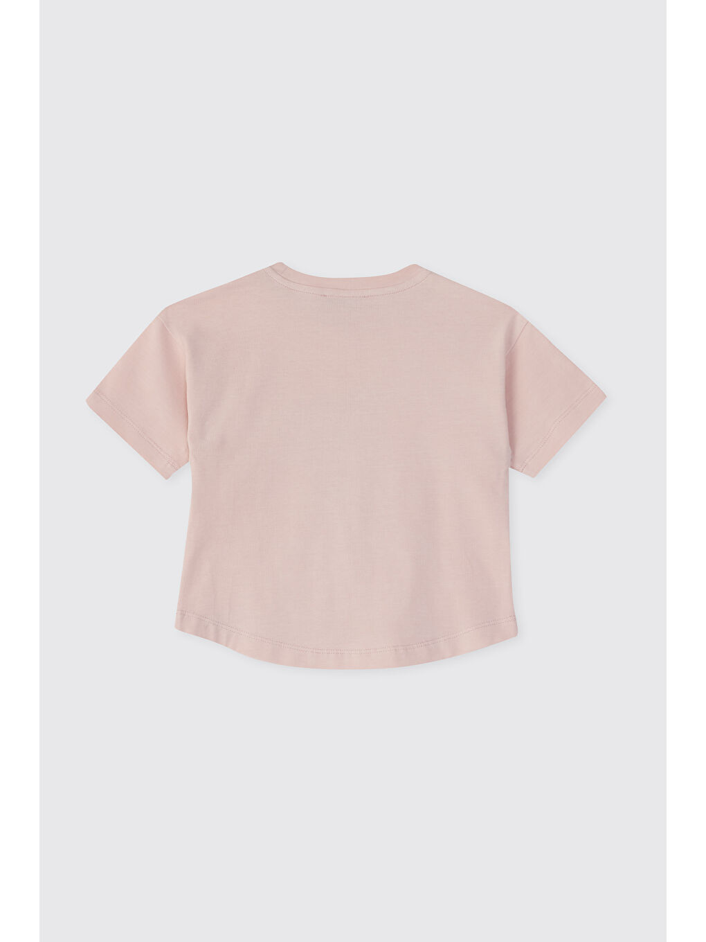Kız Bebek Baskılı Kısa Kollu Pembe Tişört-1